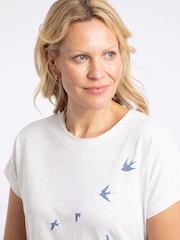 Weird Fish Cream Swooping Swallows Front Print Graphic T-Shirt - Image 3 of 6
