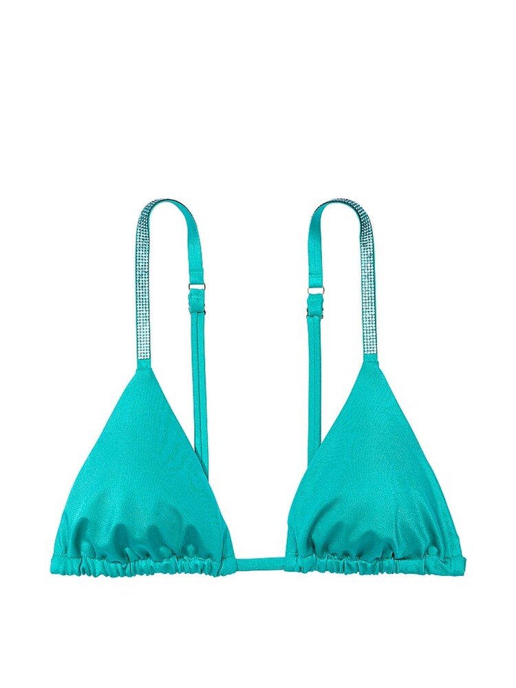 Victoria's Secret Capri Sea Blue Triangle Shine Strap Swim Bikini Top - Image 3 of 3