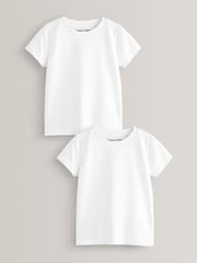 White 2 Pack Short Sleeve T-Shirts (3mths-7yrs) - Image 1 of 3