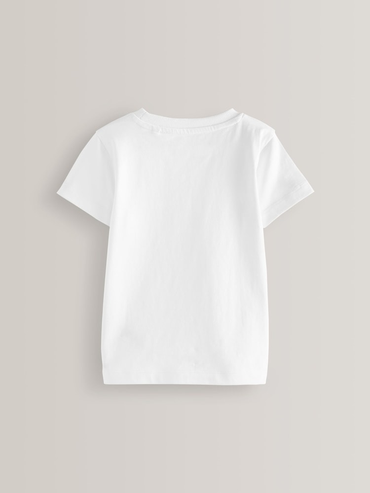 White 2 Pack Short Sleeve T-Shirts (3mths-7yrs) - Image 3 of 3