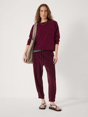Hush Dark Wine Red Towelling Raglan Sweatshirt - Image 2 of 5