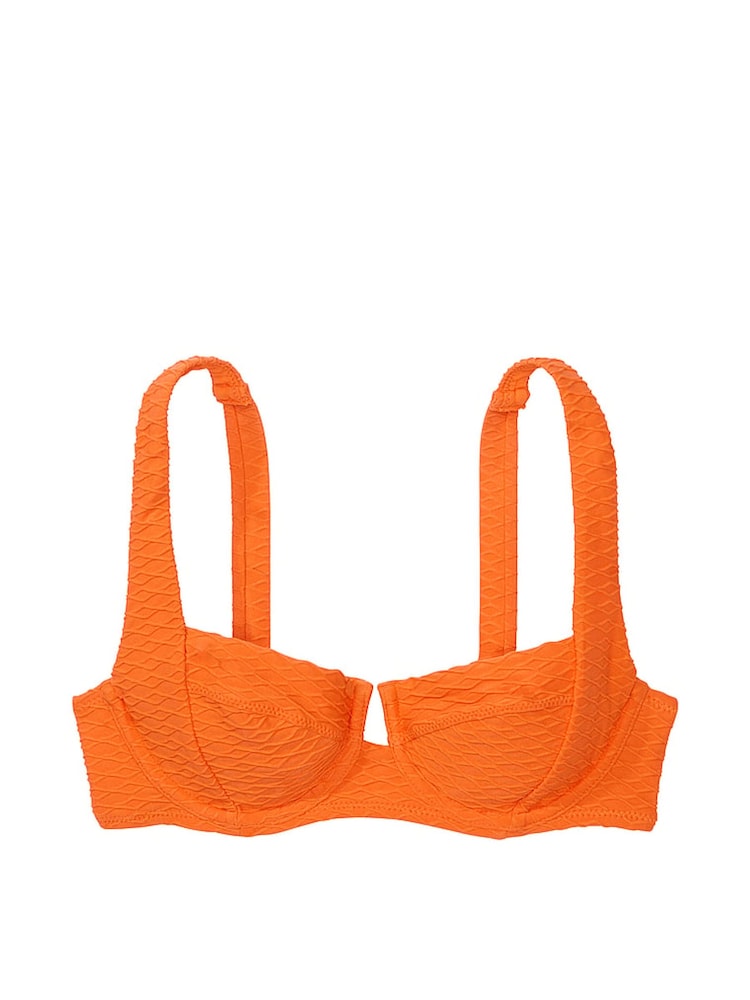 Victoria's Secret Sunset Orange Fishnet Balcony Swim Bikini Top - Image 3 of 3