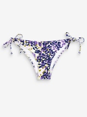 Violett/Limonengrün/Animalprint - Bikinihose mit seitlicher Schnürung - Bild 5 von 6