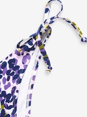 Violett/Limonengrün/Animalprint - Bikinihose mit seitlicher Schnürung - Bild 6 von 6