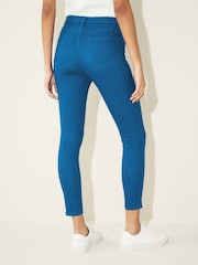 Blue Bright Cropped Denim Jersey Leggings - Image 3 of 7
