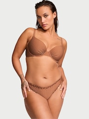 Victoria's Secret Caramel Brown Fishnet Padded Swim Bikini Top - Image 1 of 3