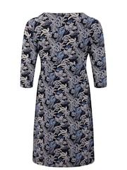 Weird Fish Dark Blue Starshine Cotton Printed Jersey Dress - Image 7 of 7