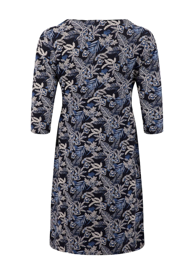 Weird Fish Dark Blue Starshine Cotton Printed Jersey Dress - Image 7 of 7