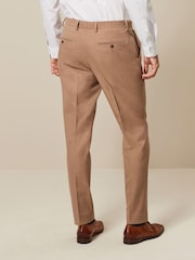 Marl Taupe Slim Fit Motionflex Stretch Suit Trousers - Image 3 of 8