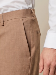 Marl Taupe Slim Fit Motionflex Stretch Suit Trousers - Image 4 of 8