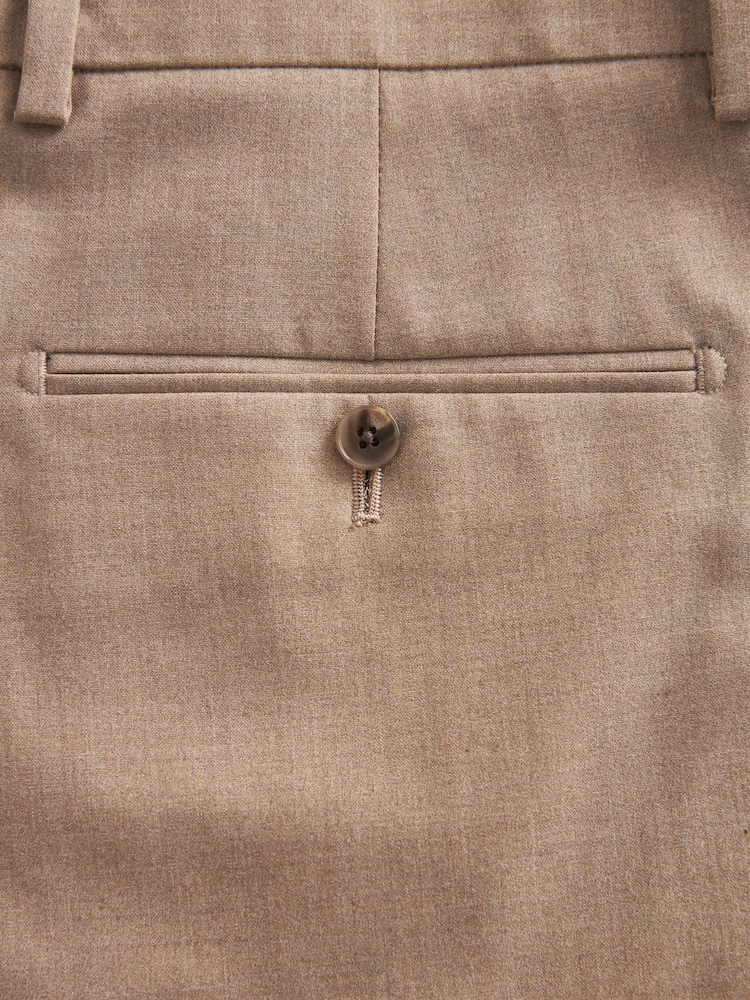 Marl Taupe Slim Fit Motionflex Stretch Suit Trousers - Image 8 of 8