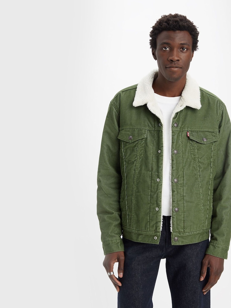 Levi's® Green Type III Sherpa Trucker Jacket - Image 3 of 7