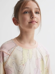 Reiss Pink Print Jona 4-9 yrs Printed Jersey Dress - Image 4 of 6