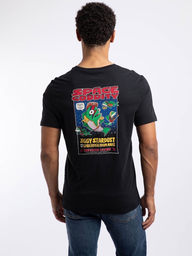 Noir - Weird Fish Space Coddity Back Print Artist T-Shirt - Image 1 de 6