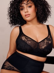 Black F-K Ultimate Support Hidden Interlock Lace Non Wire Bra - Image 1 of 6