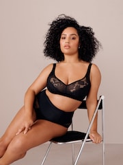Black F-K Ultimate Support Hidden Interlock Lace Non Wire Bra - Image 2 of 6