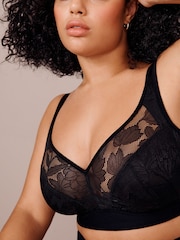Black F-K Ultimate Support Hidden Interlock Lace Non Wire Bra - Image 4 of 6
