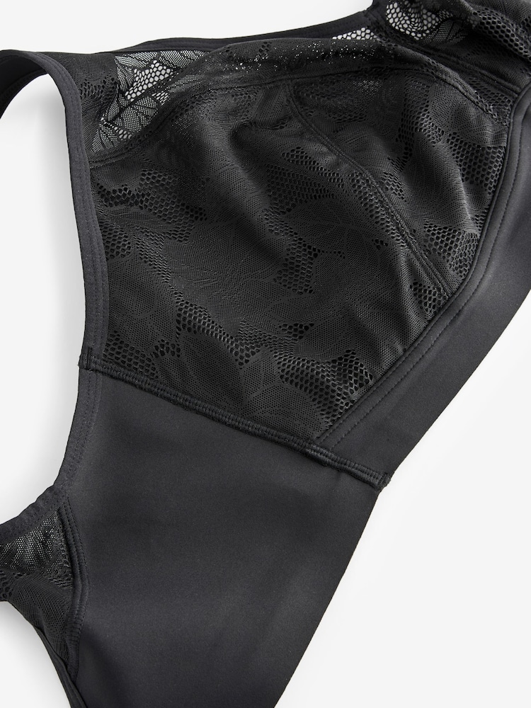 Black F-K Ultimate Support Hidden Interlock Lace Non Wire Bra - Image 6 of 6