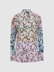 Reiss Serena Hemd mit Blumenmuster und verdeckter Knopfleiste - Bild 2 von 5
