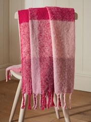 Pink Super Soft Ludlow Check Throw - Image 1 of 4
