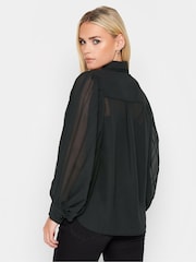 PixieGirl Petite Black Pleated Sleeve Shirt - Image 2 of 4