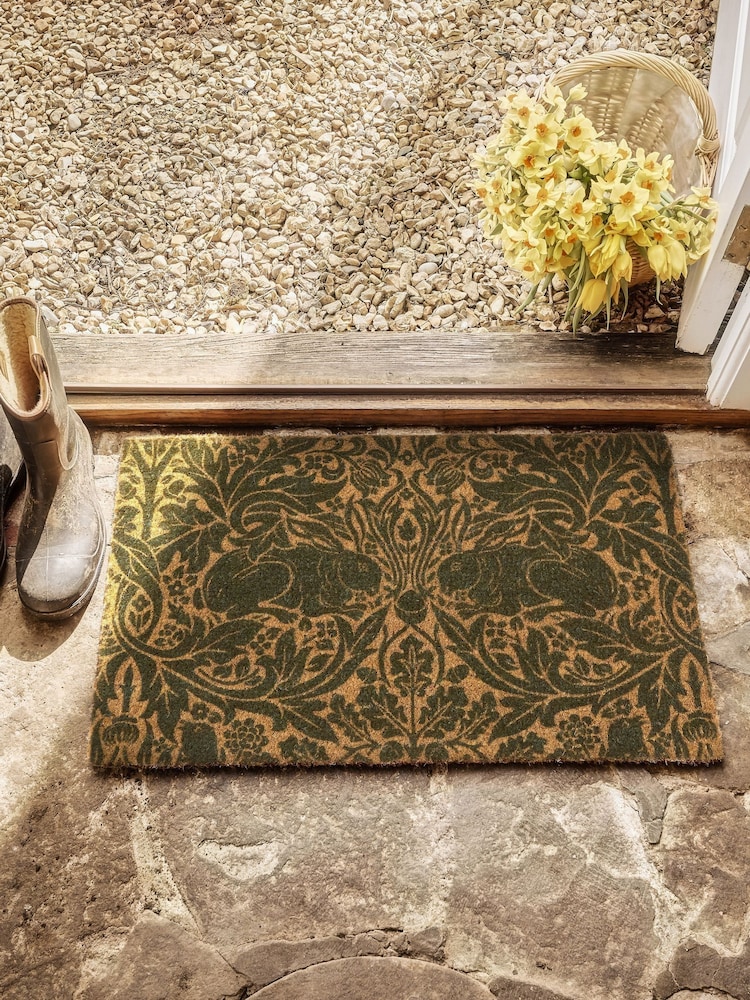 Morris & Co Dark Green Brer Rabbit Coir Doormat - Image 1 of 3 Morris & Co Dark Green Brer Rabbit Coir Doormat - Image 1 of 3