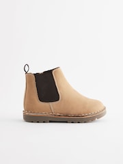 Stone Standard Fit (F) Warm Lined Leather Chelsea Boots - Image 2 of 5