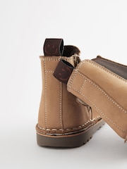 Stone Standard Fit (F) Warm Lined Leather Chelsea Boots - Image 3 of 5