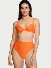Victoria's Secret Sunset Orange Fishnet High Waisted Swim Bikini Bottom - Image 1 of 3