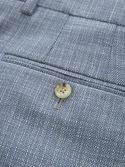 Blue Slim Fit Textured Suit Trousers - Image 3 of 5