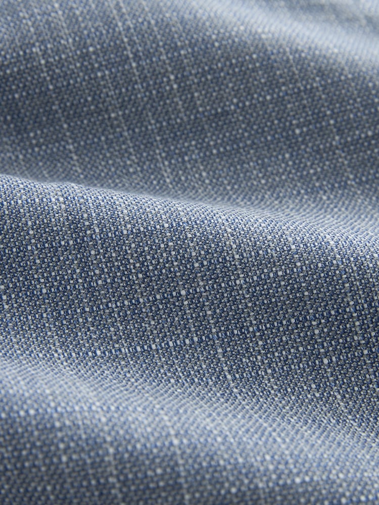 Blue Slim Fit Textured Suit Trousers - Image 5 of 5