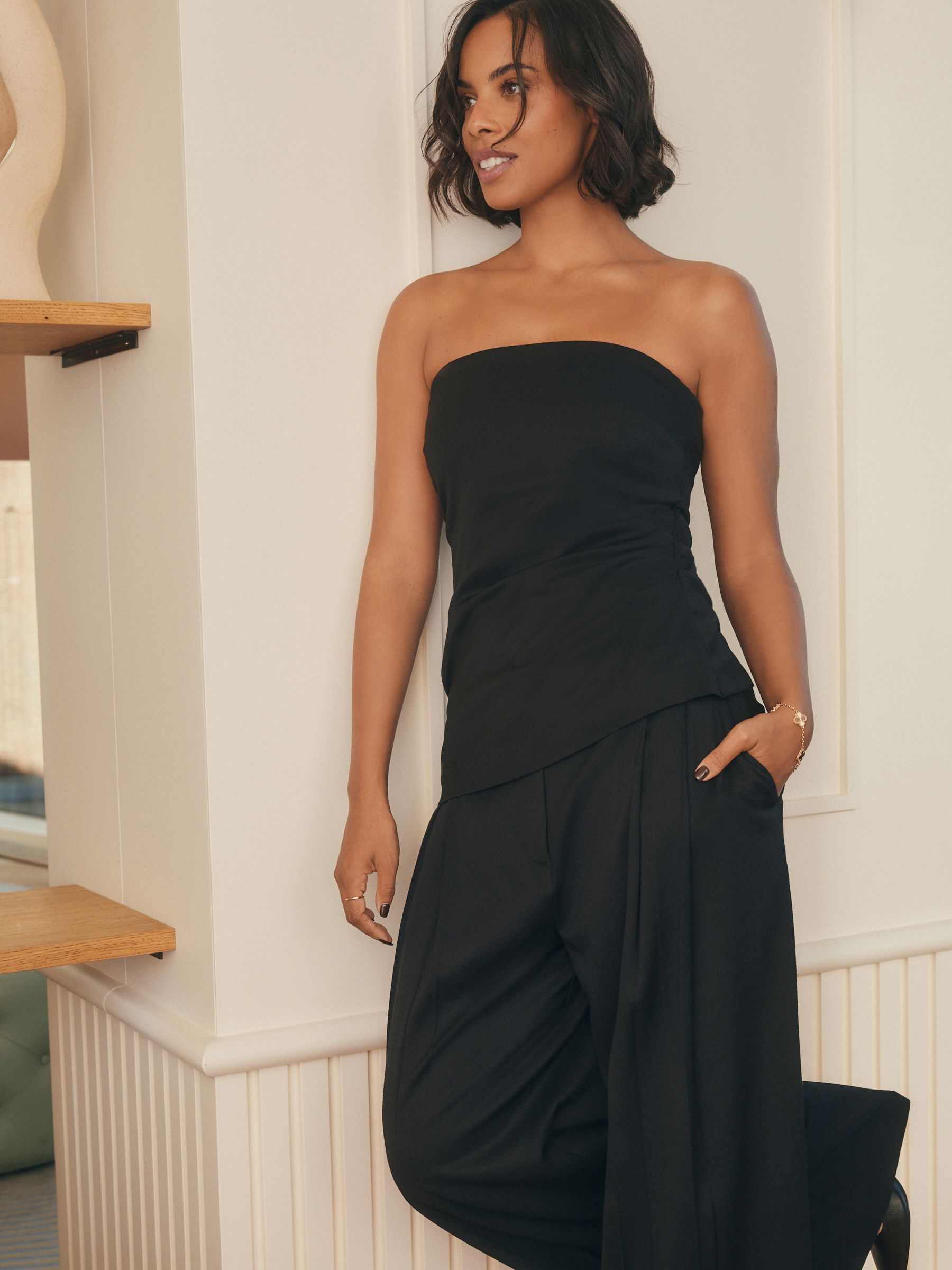 Buy Black Rochelle Humes Ruched Bandeau Top from Next Ireland