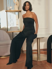 Schwarz - Rochelle Humes Trägerloses Top mit Raffung - Bild 2 von 7