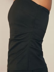 Schwarz - Rochelle Humes Trägerloses Top mit Raffung - Bild 5 von 7
