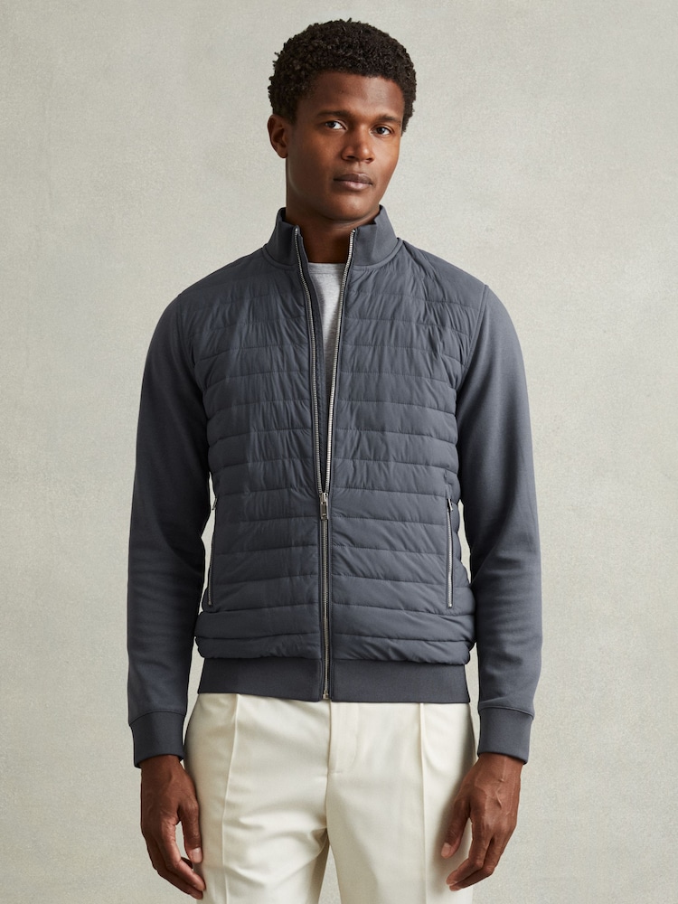 Airforce Blue - Стеганая куртка на молнии Reiss Flintoff Hybrid - Изображение 1 из 5 Airforce Blue - Стеганая куртка на молнии Reiss Flintoff Hybrid - Изображение 1 из 5