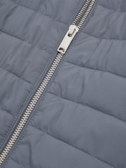 Reiss Airforce Blue Flintoff Hybrid Quilt and Knit Zip-Through Jacket - Image 5 of 5