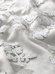 Silver Lace Sequin Midi Co-ord Skirt - Image 3 of 6