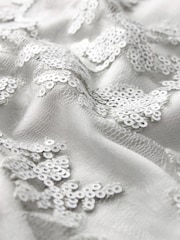 Silver Lace Sequin Midi Co-ord Skirt - Image 6 of 6