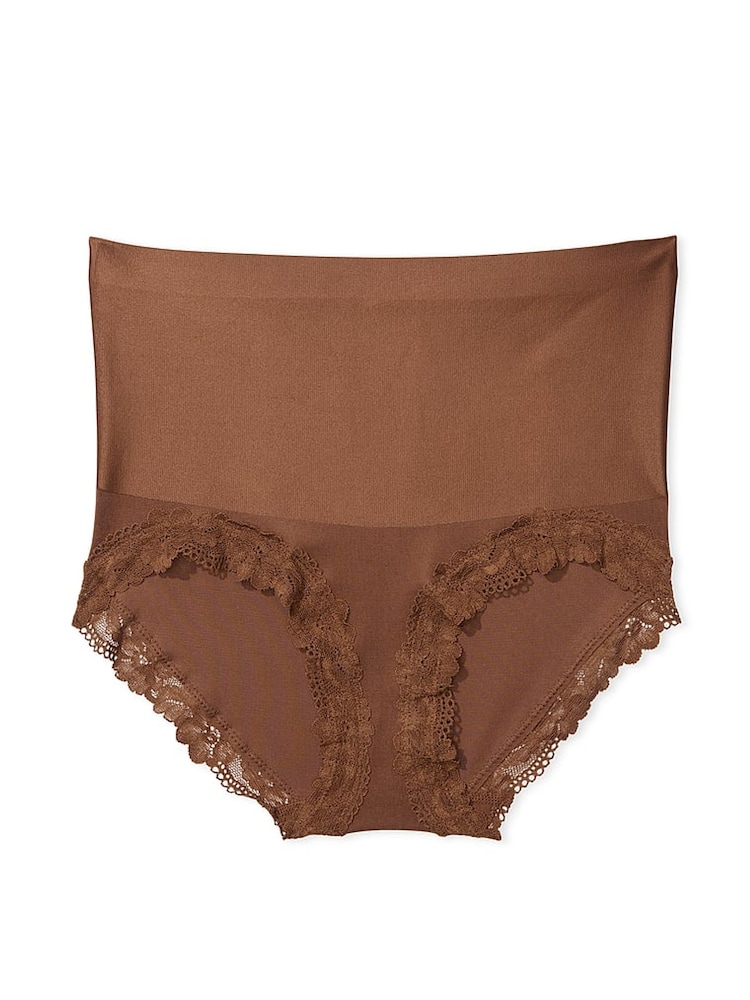 Victoria's Secret Mousse Nude Lace Trim Brief Shaping Knickers - Image 1 of 1