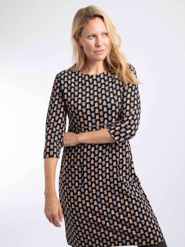 Weird Fish Yellow Starshine Cotton Printed Jersey Dress - Image 1 of 7