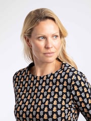 Weird Fish Yellow Starshine Cotton Printed Jersey Dress - Image 4 of 7