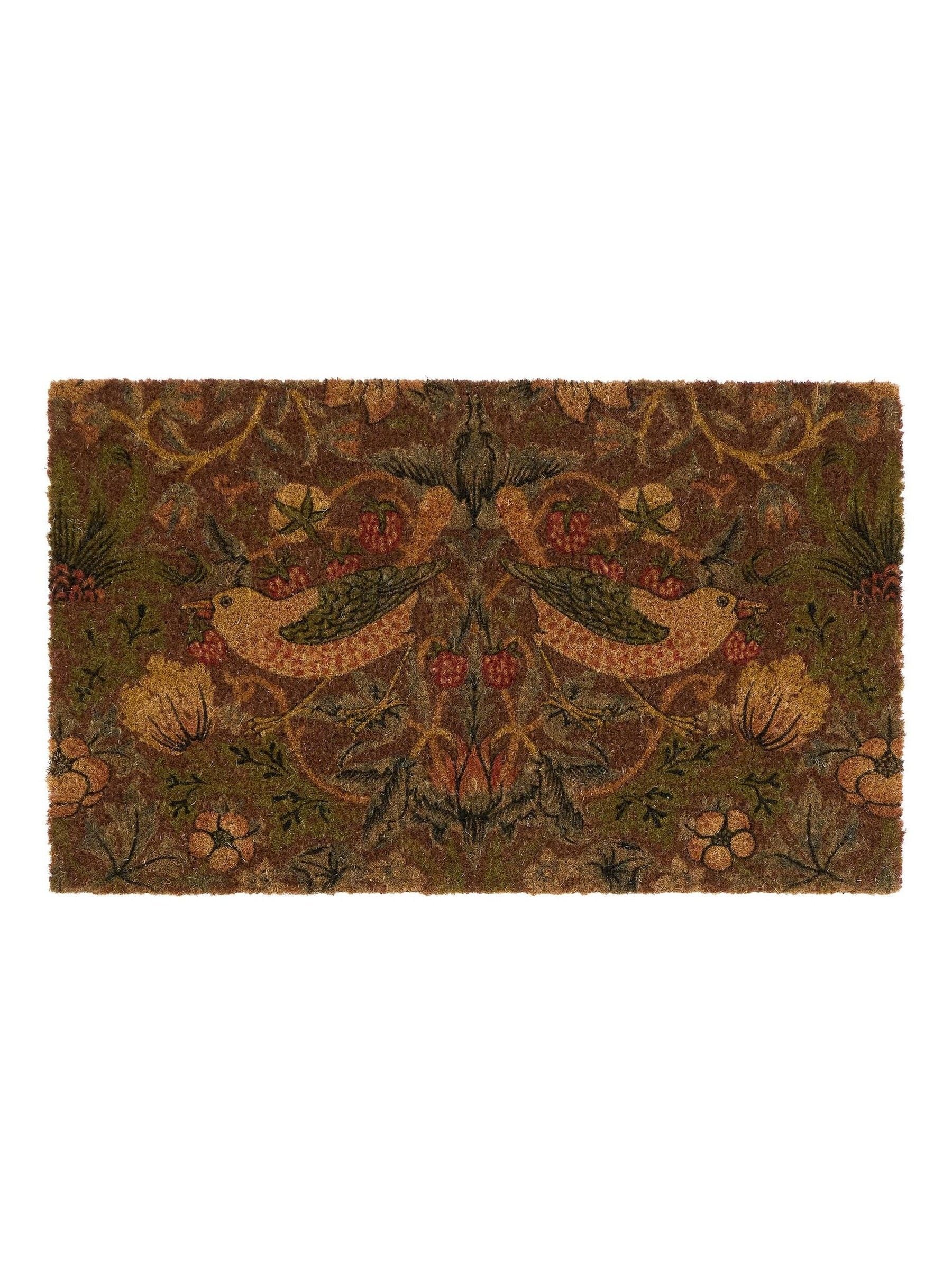 Morris & Co Red Strawberry Thief Coir Doormat