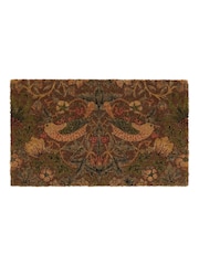 Morris & Co Red Strawberry Thief Coir Doormat - Image 1 of 2