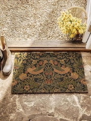 Morris & Co Navy Strawberry Thief Coir Doormat - Image 1 of 3