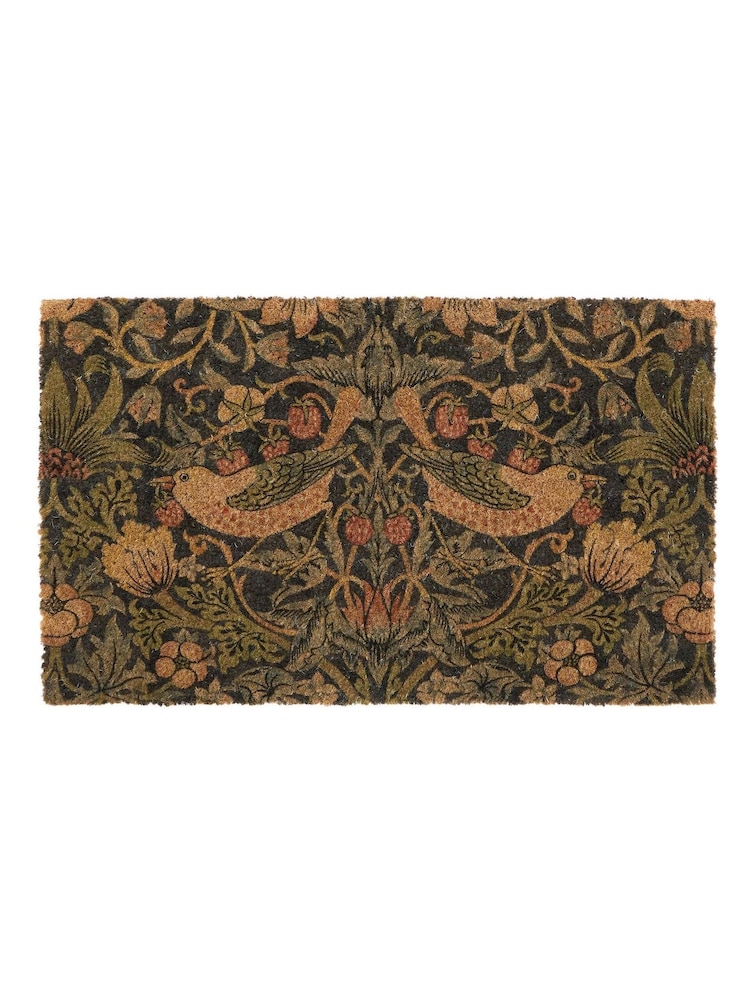 Morris & Co Navy Strawberry Thief Coir Doormat - Image 2 of 3