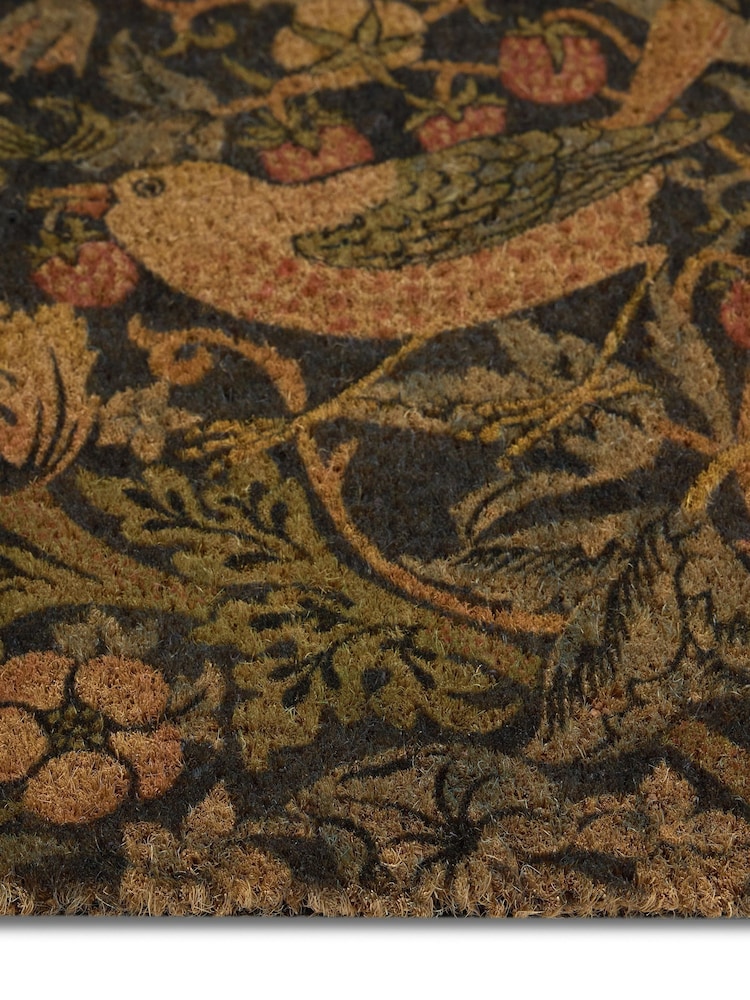 Morris & Co Navy Strawberry Thief Coir Doormat - Image 3 of 3