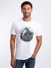 Weird Fish White Mountain Top Front Print Graphic T-Shirt - Image 1 of 6