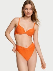 Victoria's Secret Sunset Orange Fishnet Push Up Swim Bikini Top - Image 1 of 3
