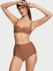 Victoria's Secret Caramel Brown Fishnet Balcony Swim Bikini Top - Image 1 of 3