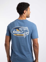 Weird Fish Blue Coarse Fishing Front Print Graphic T-Shirt - Image 1 of 6